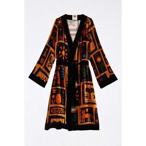 Farm Rio Tropical Velour Robe Kimono W/Beaded Belt Size XS New w/tag $295